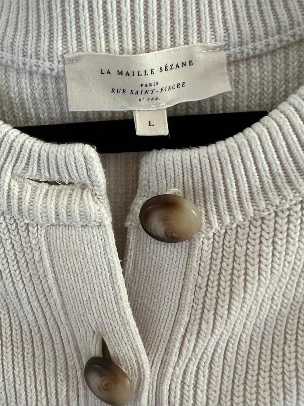 Sezane Isaure Ribbed Button-Front Cardigan - Picture 4 of 4
